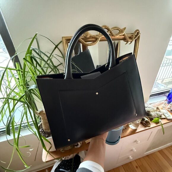 LIKE NEW Sara Battaglia Plisse Tote Bag - Picture 2 of 9